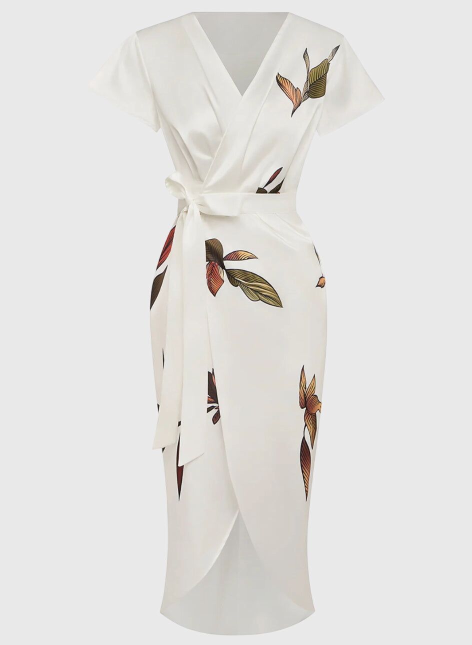 Elegant White Satin Dress
