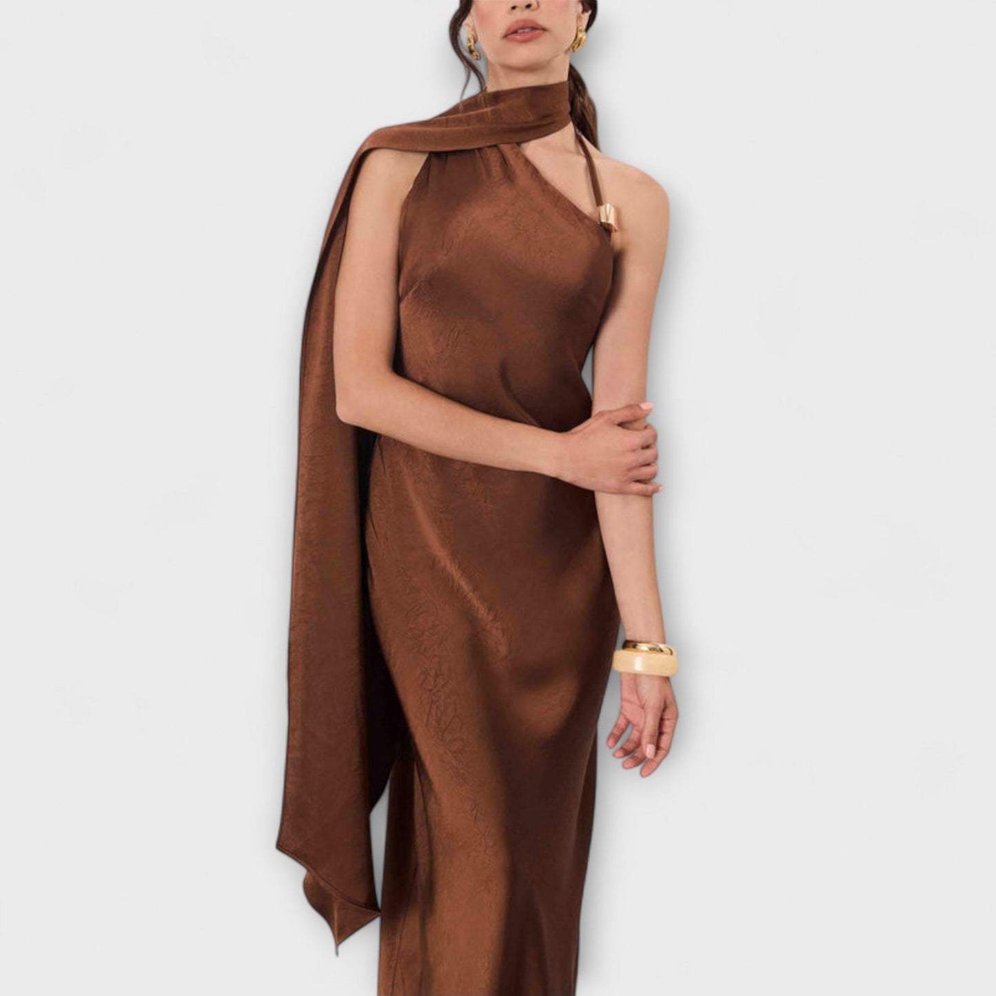 Azura - Stylish Satin Maxi Dress