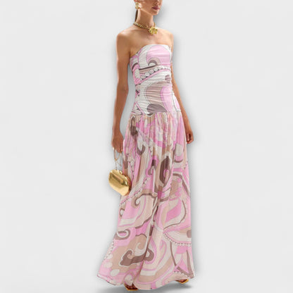 Tatum - Gorgeous Pastel Off-Shoulder Maxi Dress