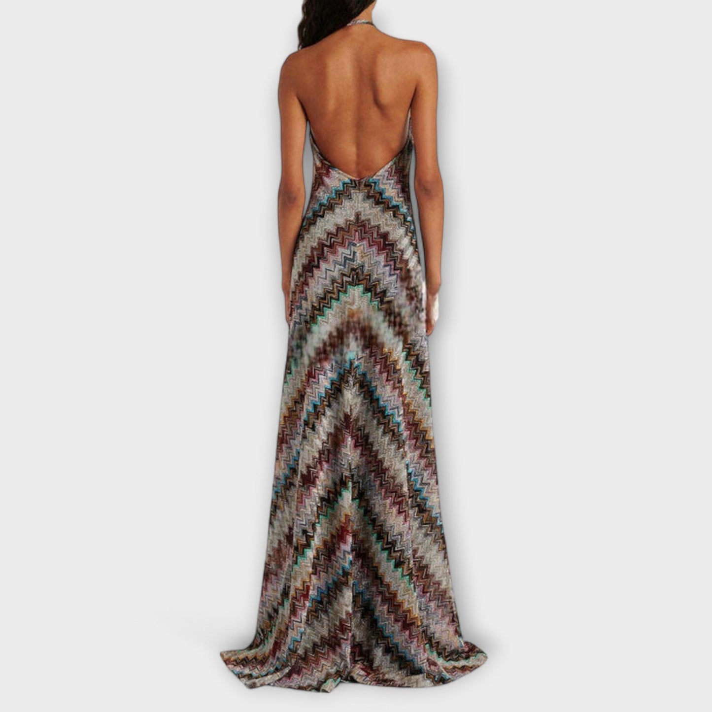 Reese - Jodie Striped Dress with Colorful Herringbone Pattern