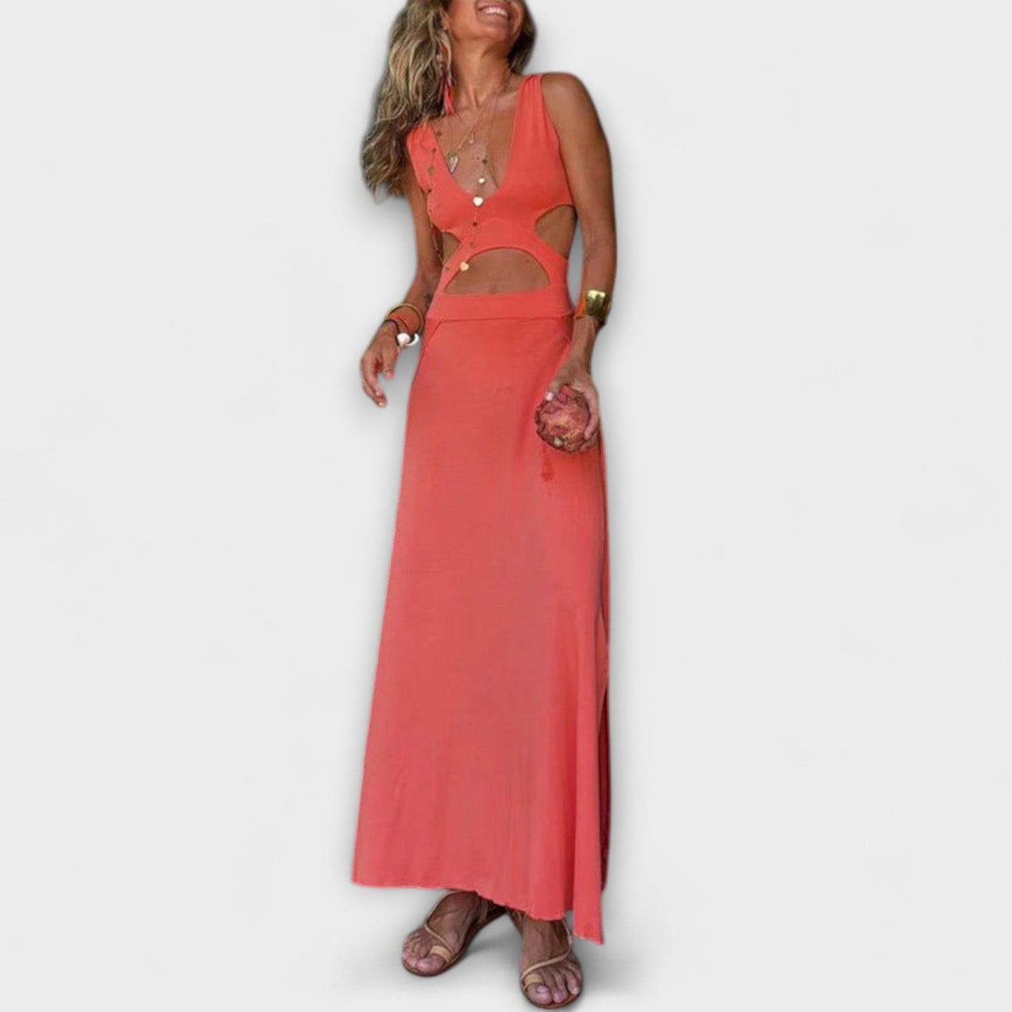 Ella - Eleanor Tie-Dye Cutout Stretch Dress