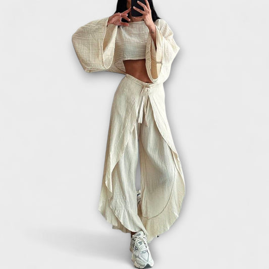 Joanna - Two-Piece Cotton and Linen Set Without Tail