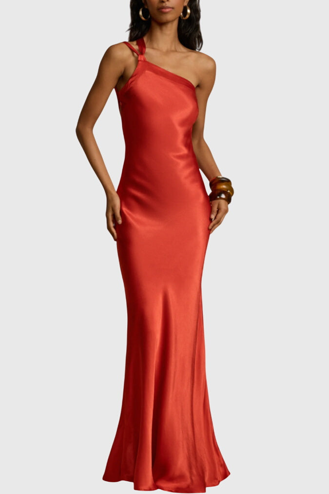 Maxi Dresses with Diagonal Straps and Open Back