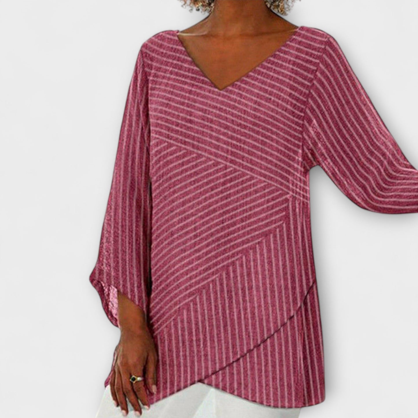 Penelope - Striped Draped Blouse