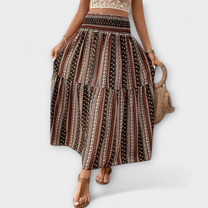 Patterned Flowy Skirt