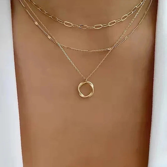 Vintage Gold Layered Necklace