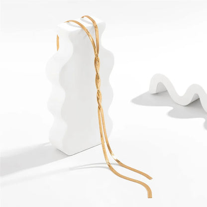 Stylish Long Necklace with Adjustable Snake Design