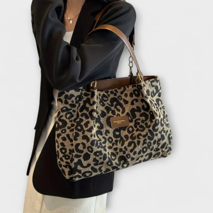 Lora - Leopard Print Canvas Tote