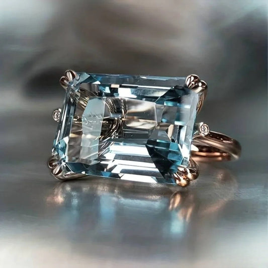 Classic Vintage Blue Zircon Ring