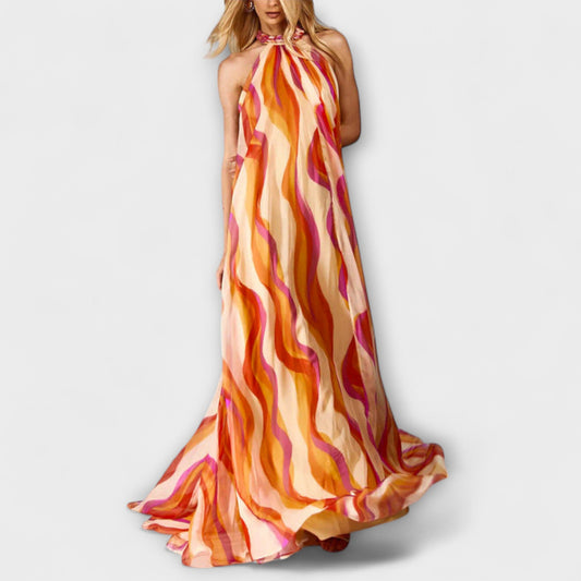 Rumi - Trendy Braided Maxi Dress with Wave Design