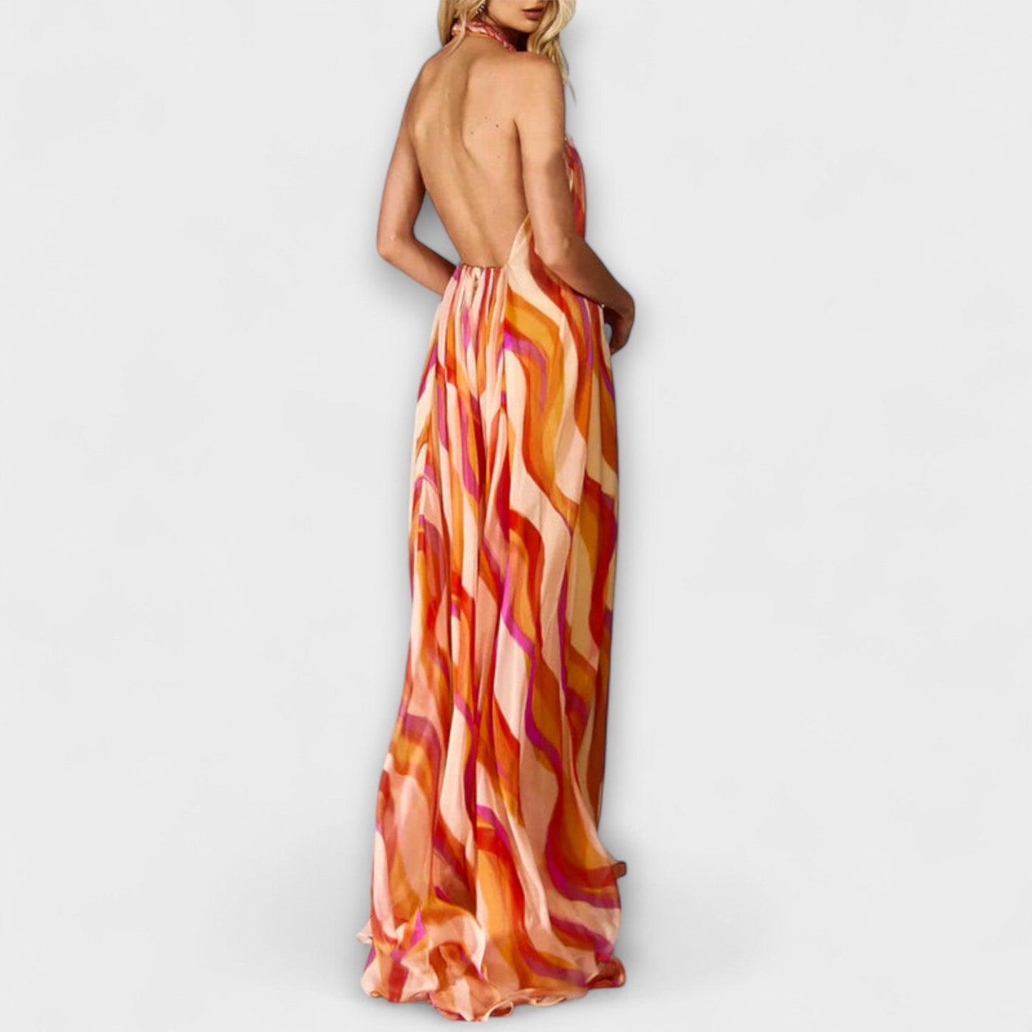 Rumi - Trendy Braided Maxi Dress with Wave Design