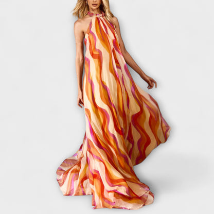 Rumi - Trendy Braided Maxi Dress with Wave Design