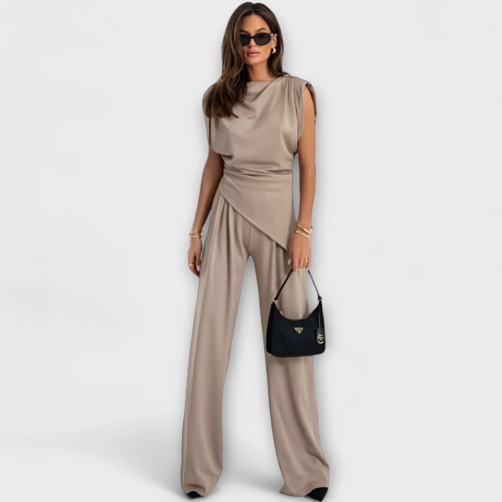 Sofia - Asymmetrical Outfit with Draped Shoulders