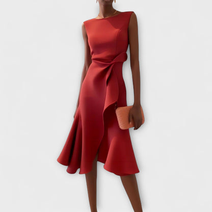 Juliette – Asymmetrical Draped Midi Dress