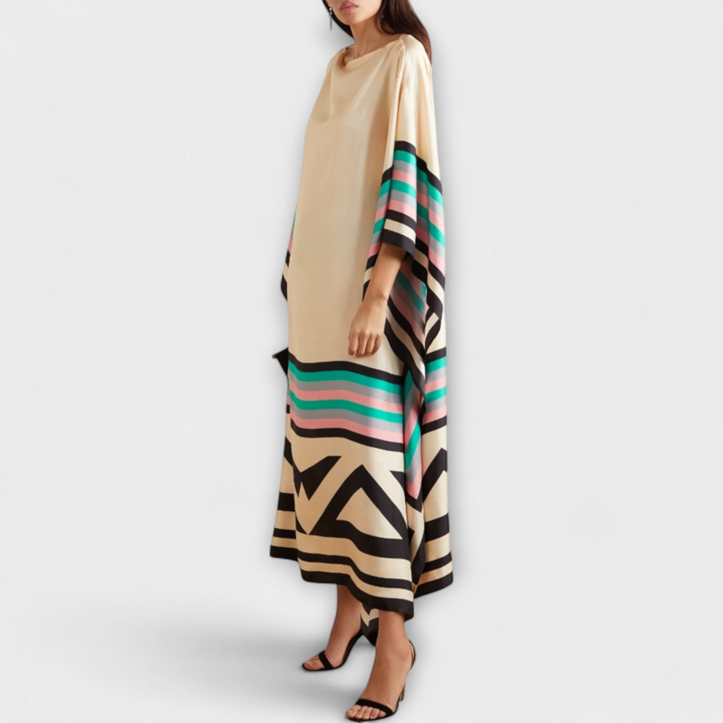 Elenora - Geometric Kaftan with Locker Cut