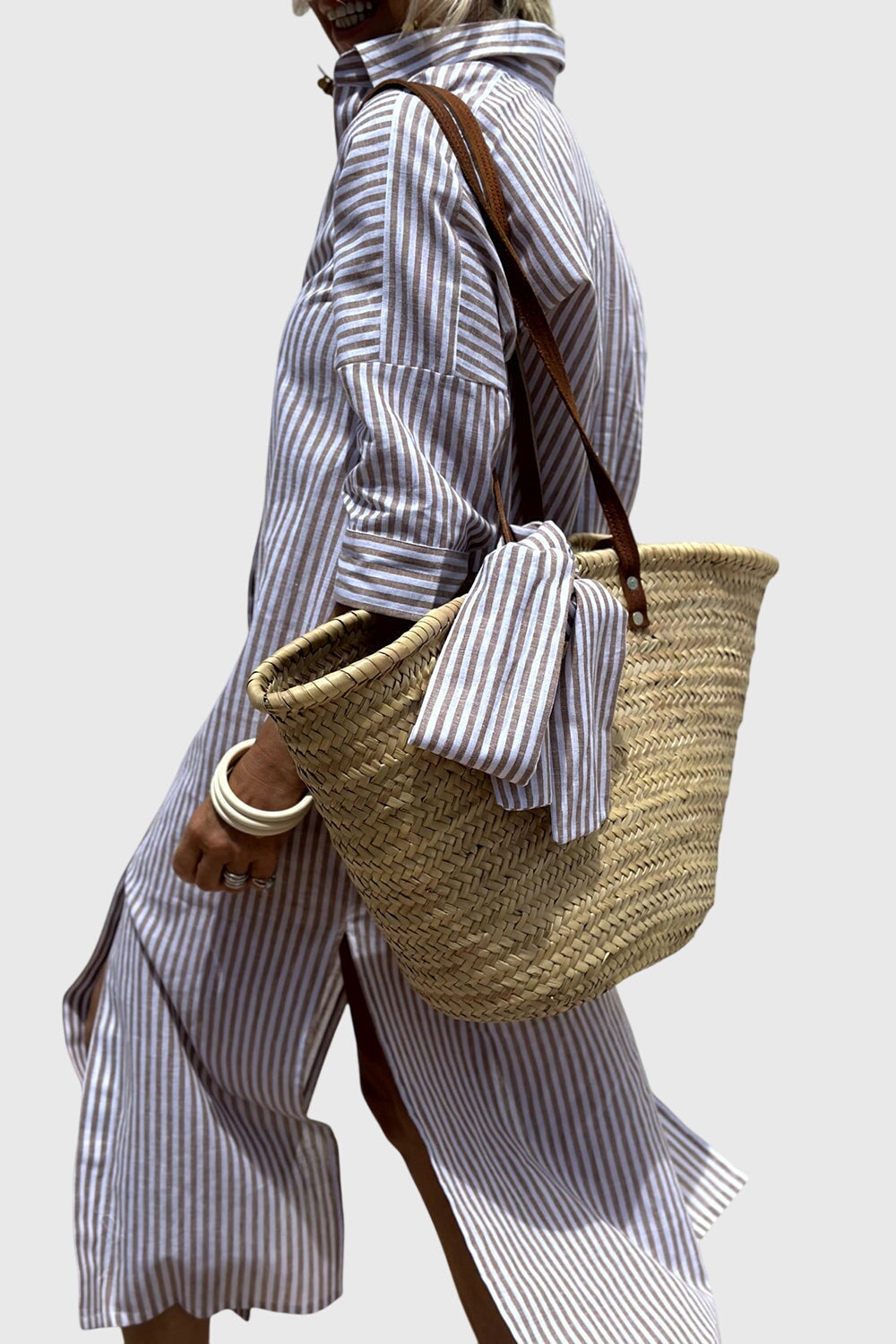 Elegant Shirt Dresses with Stripes