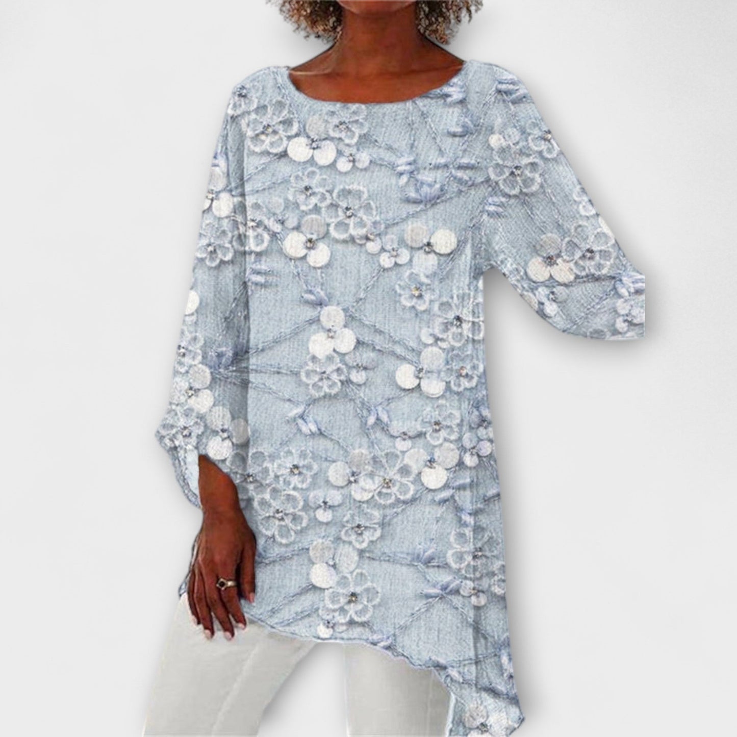 Harper - Floral Crystal Print Blouse