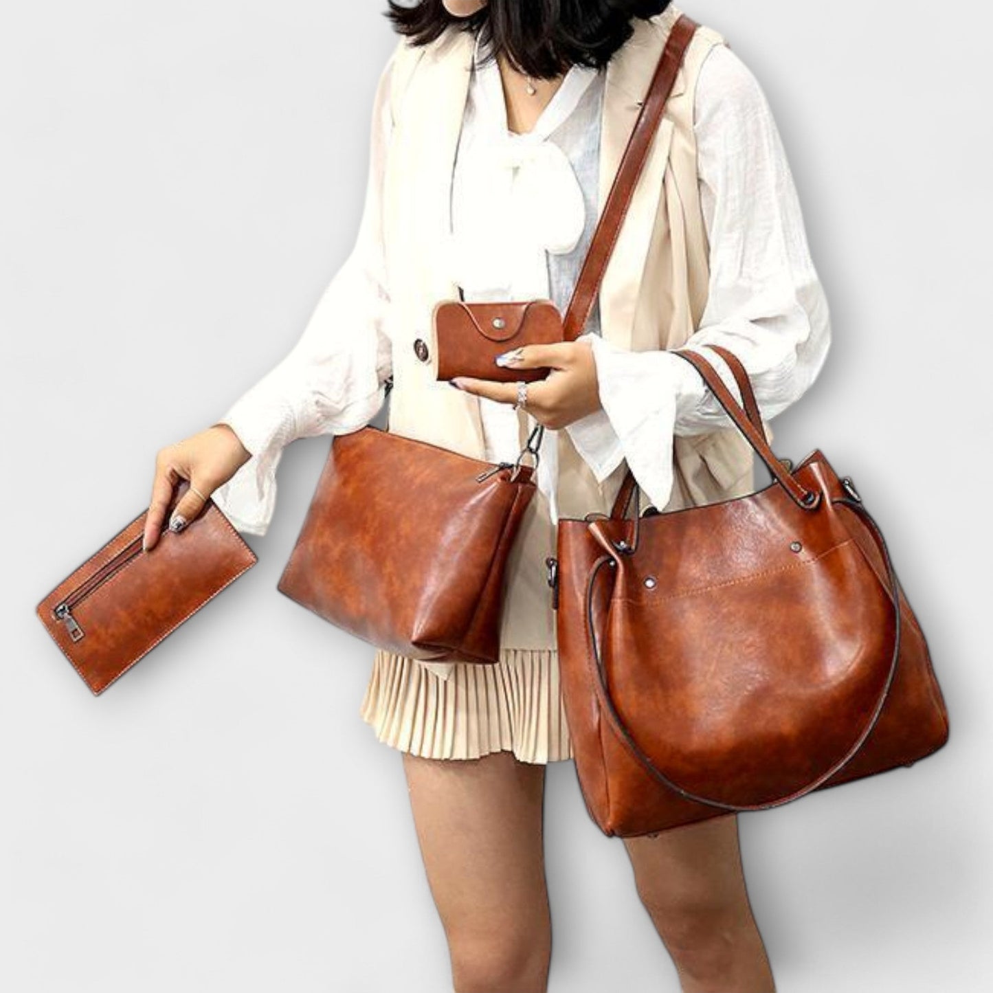 Lora - 4-Piece Vintage Bag Set