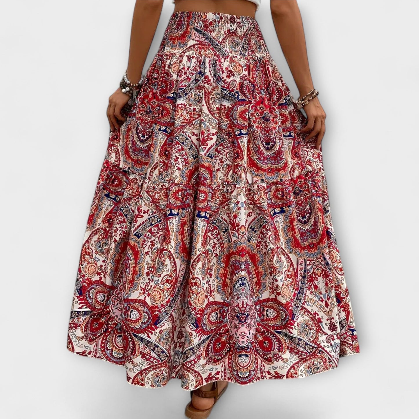 Patterned Flowy Skirt