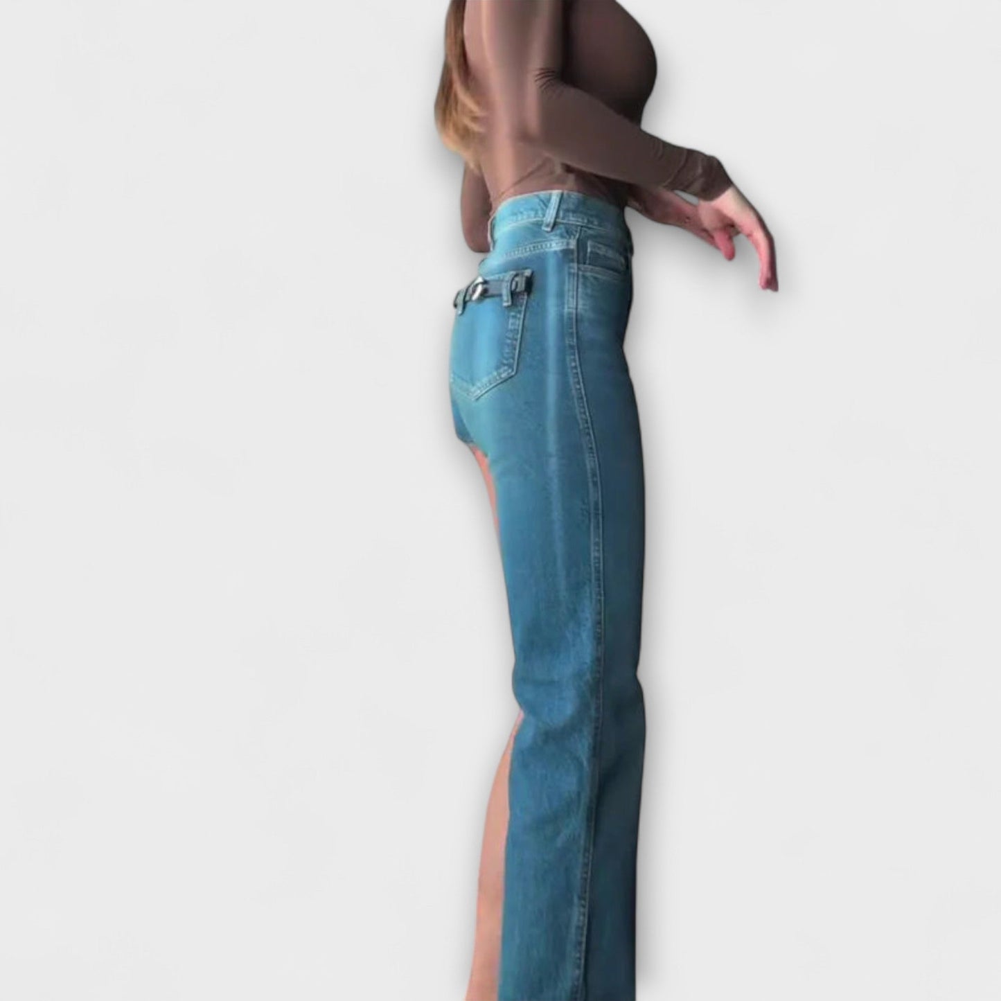 Astra - Stylish Asymmetrical Denim Shorts with One Shoulder Strap