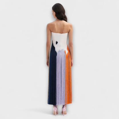 Summer - Chic Colorblock Dress with Trendy Tassels
