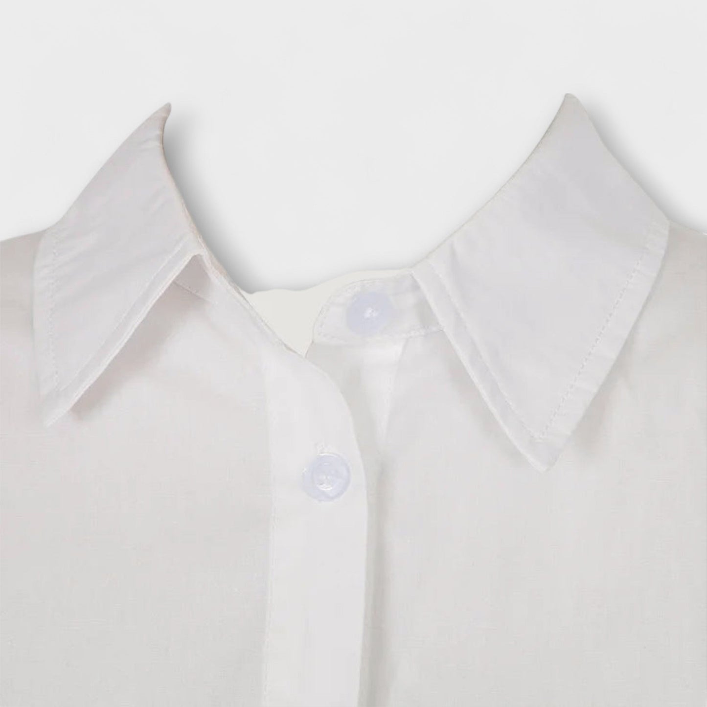 Indie - Long Sleeve White Pleated Shirt Dress