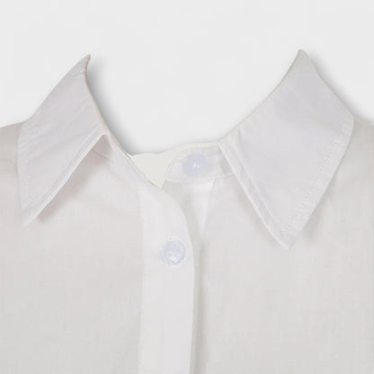 Indie - Long Sleeve White Pleated Shirt Dress