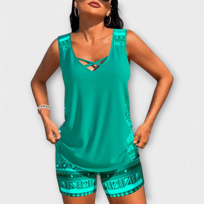 Sylvia - Geometric Print Tankini