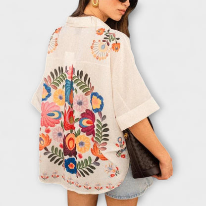 Ziva - Carla Short Sleeve Floral Print Shirt