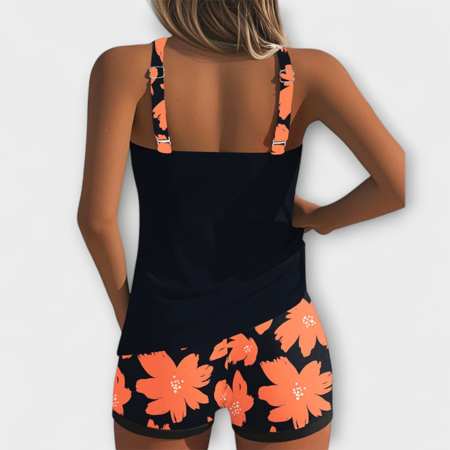 Judith - Printed Sleeveless Tankini with U-Neckline