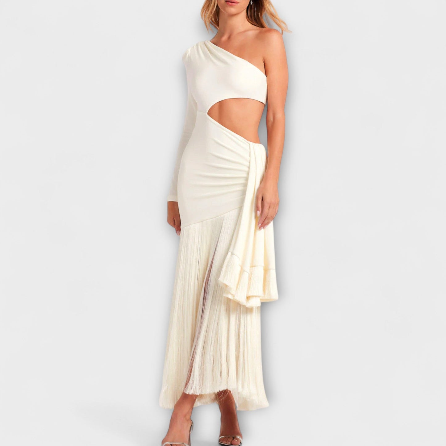 Alice - Stunning Cutout Fringe Maxi Dress