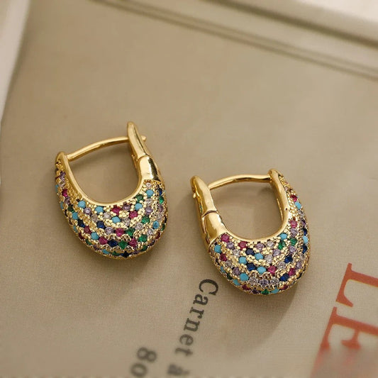 Colorful Inlay Design Earrings