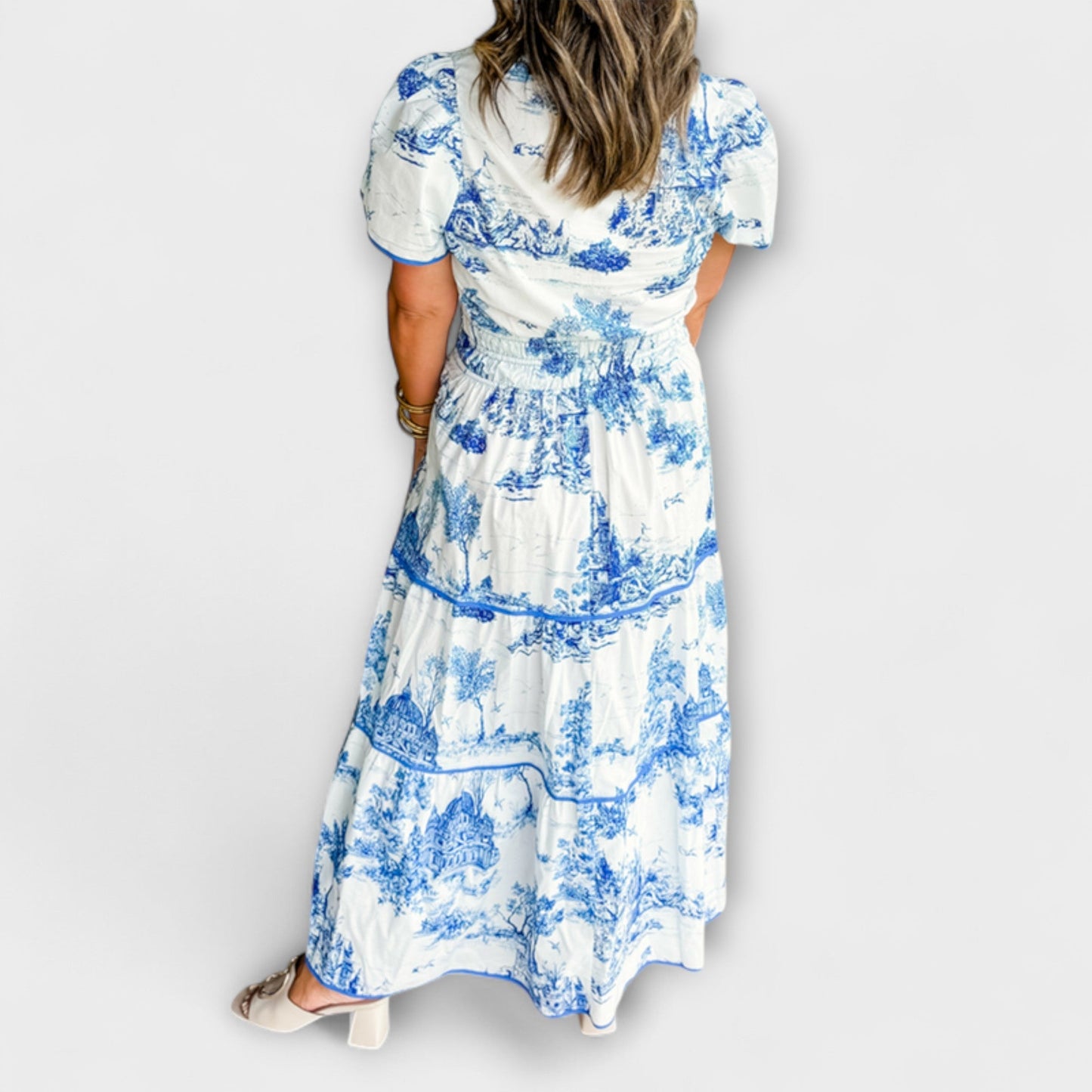 Eliza - Classic Toile Maxi Dress