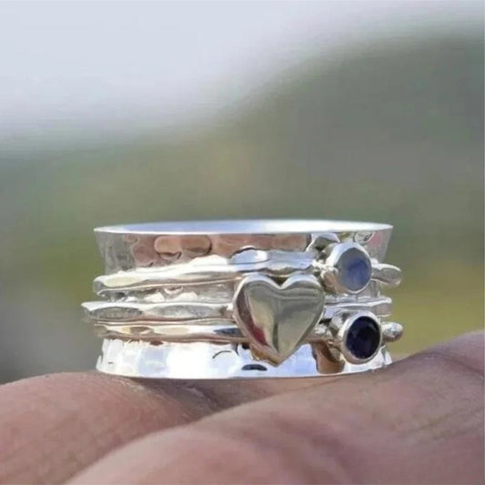Heart-Shaped Fidget Spinner Ring