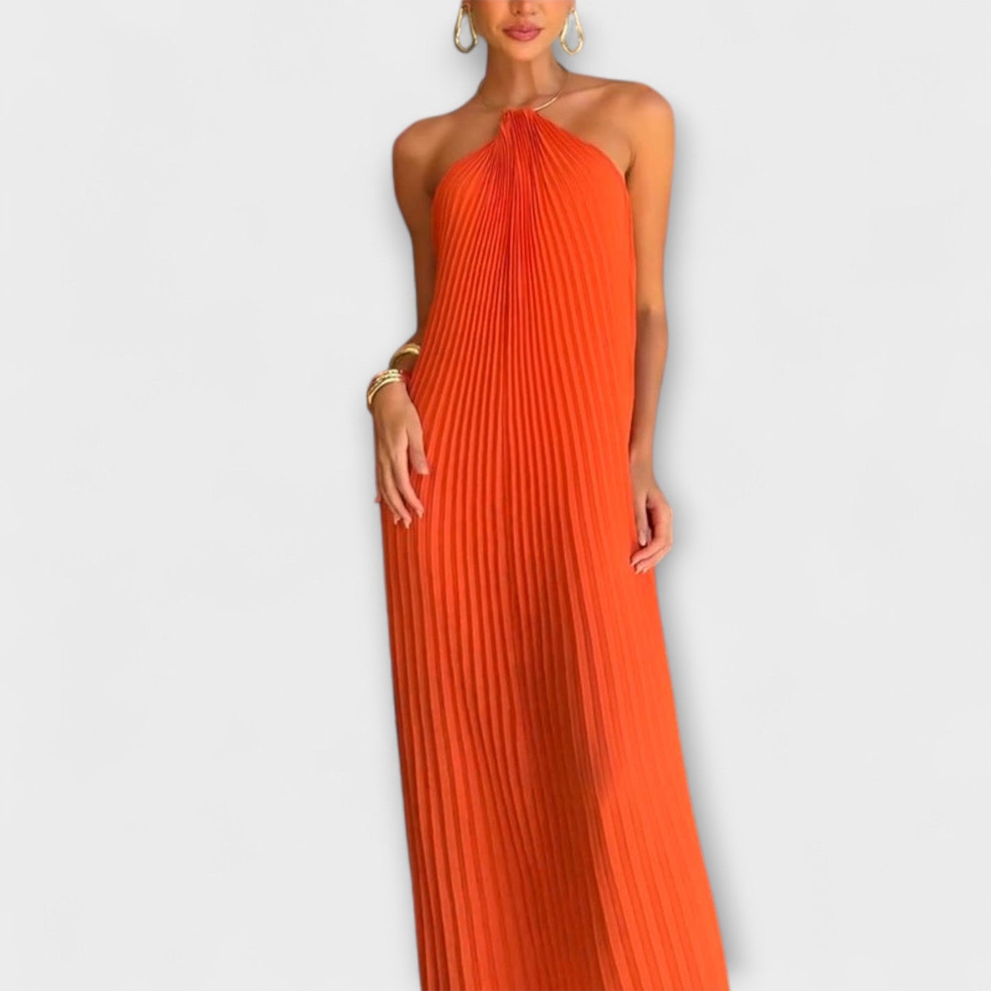 Poppy - Chic Dress with Pleated Neckline