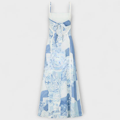Terazza Ric Rac - Flared Slip Maxi Dress in Linen