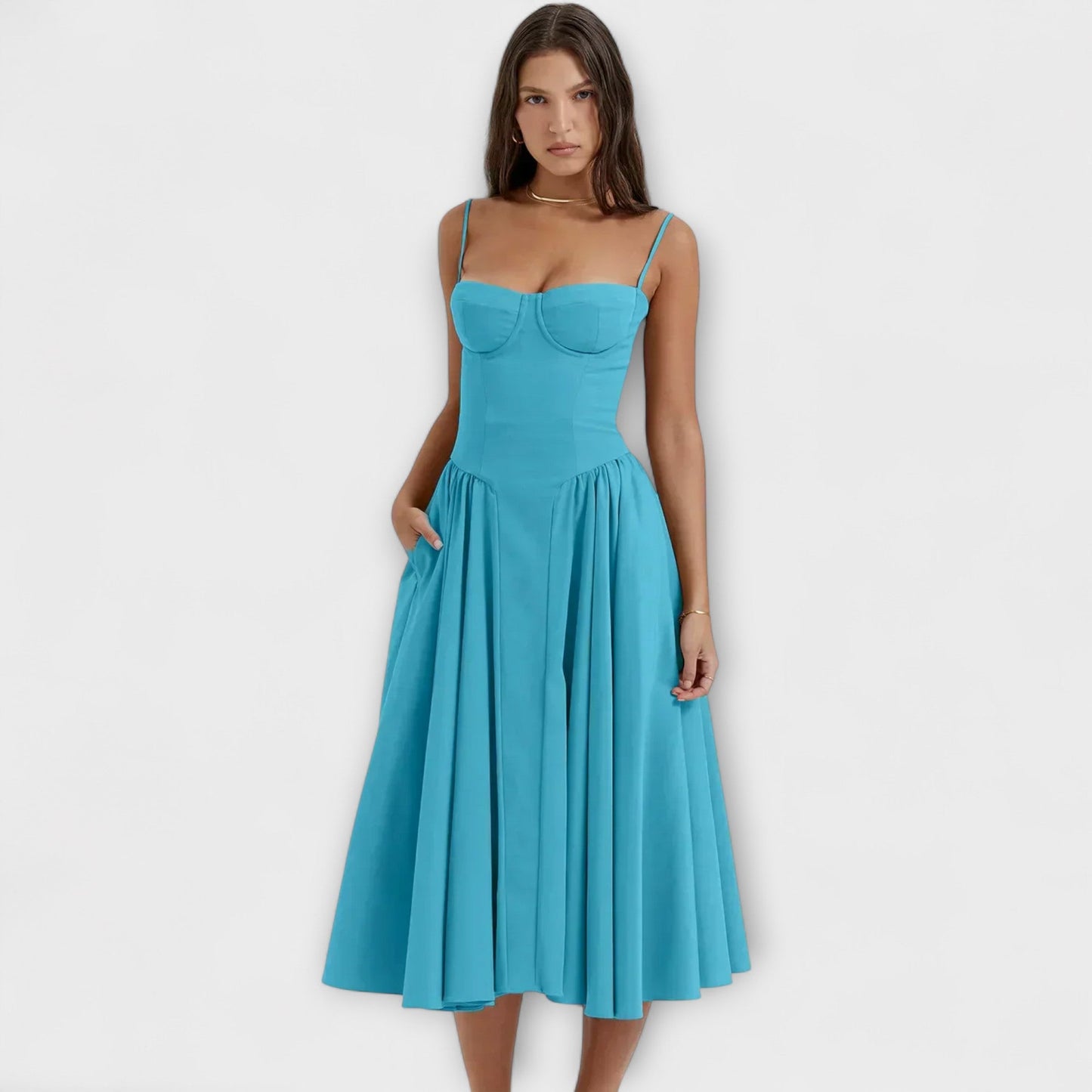 Rosalie - Elegant Sleeveless Corset Dress