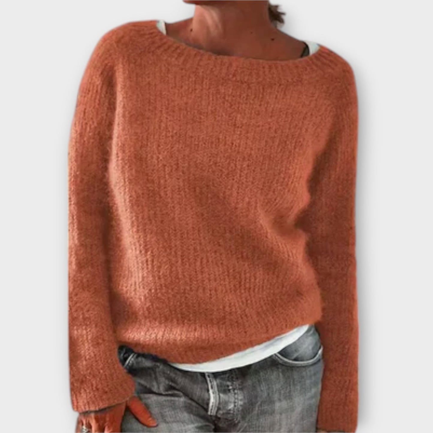 Regine – Solid Color Knit Pullover