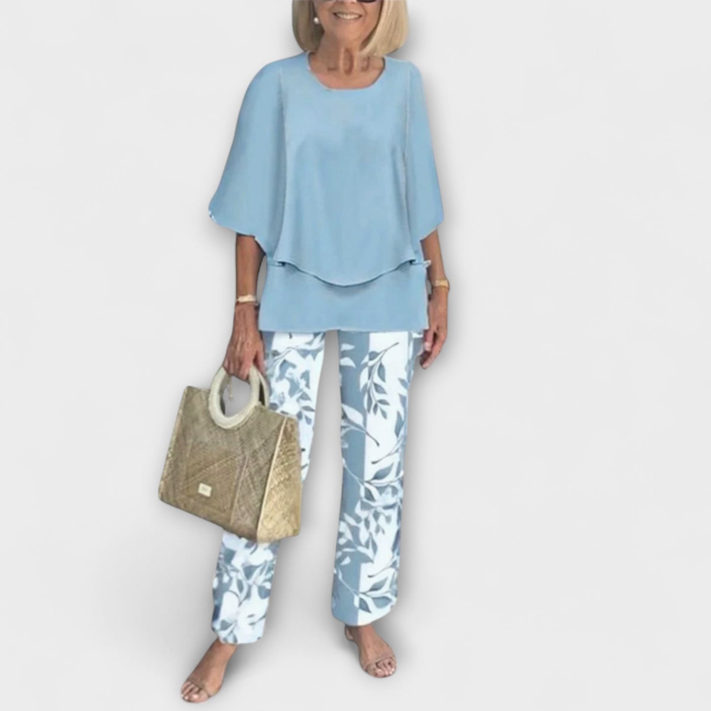 Rosamund - Contemporary Set with Cozy Blouse and Pants
