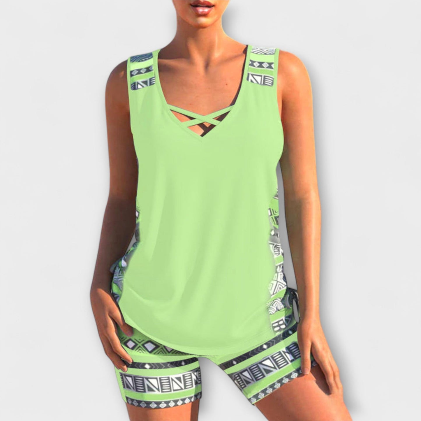 Sylvia - Geometric Print Tankini