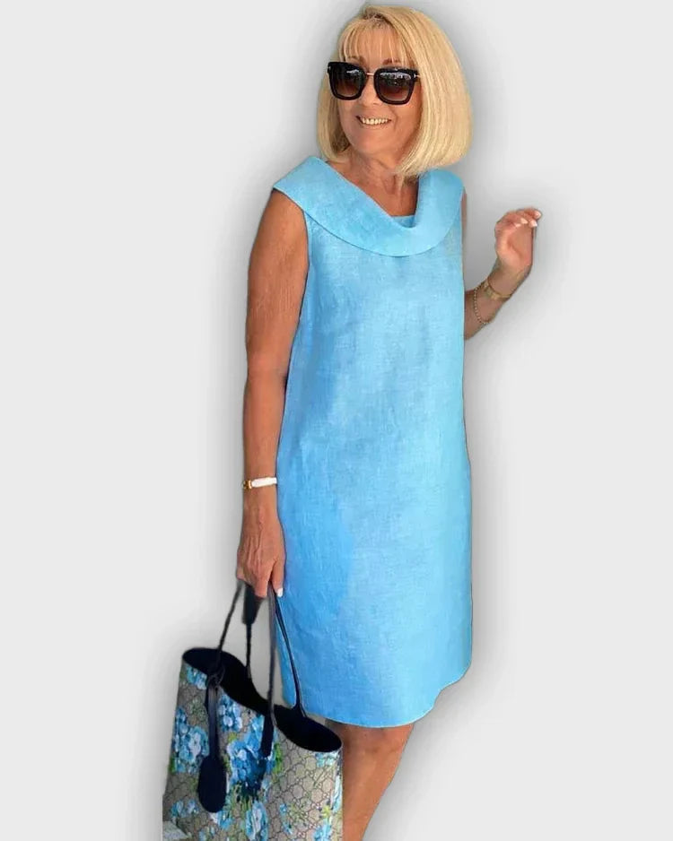 Sleeveless Atooi Dress with Round Collar