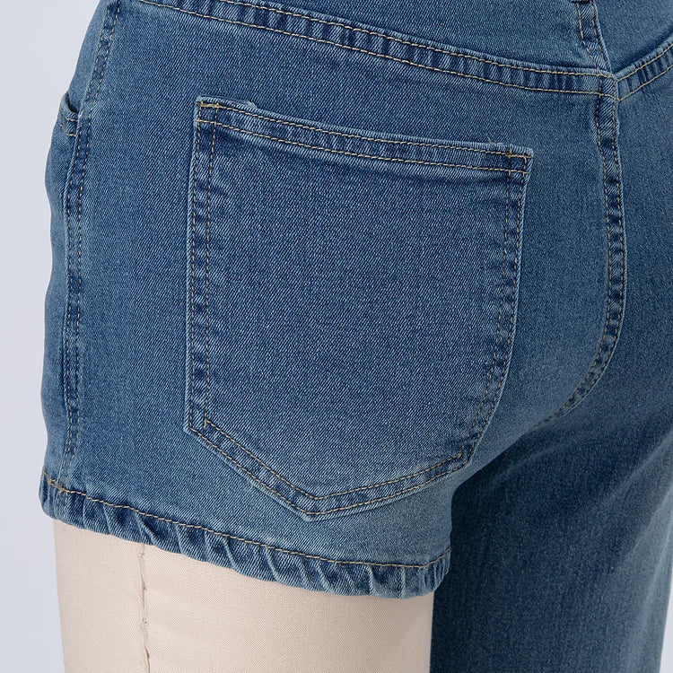 Astra - Stylish Asymmetrical Denim Shorts with One Shoulder Strap