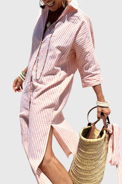 Elegant Shirt Dresses with Stripes