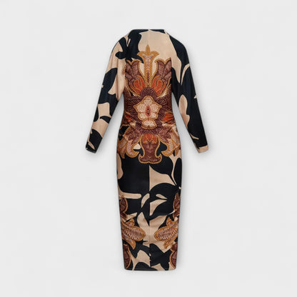 Cleo - One-of-a-Kind Dolman Midi Dress with Brazilian Print