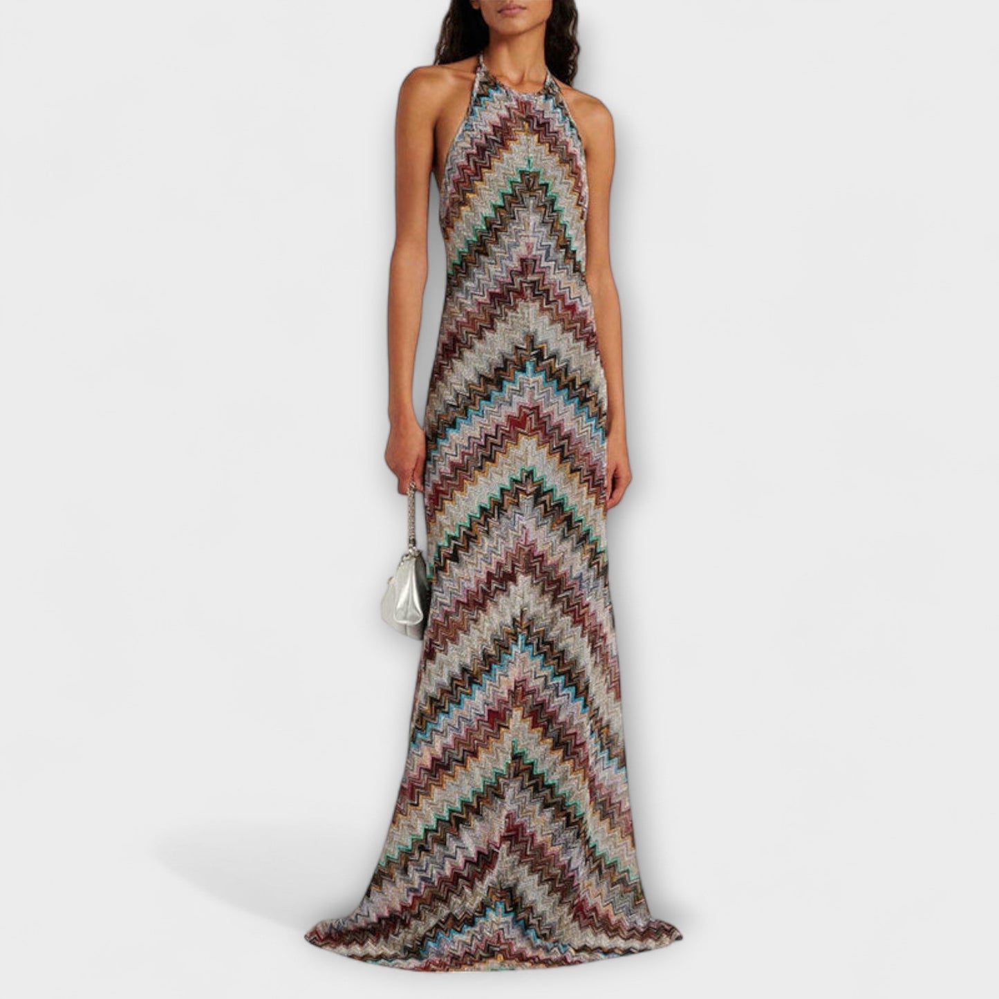 Reese - Jodie Striped Dress with Colorful Herringbone Pattern