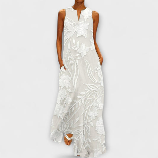 Camila – Printed Botanical Maxi Dress