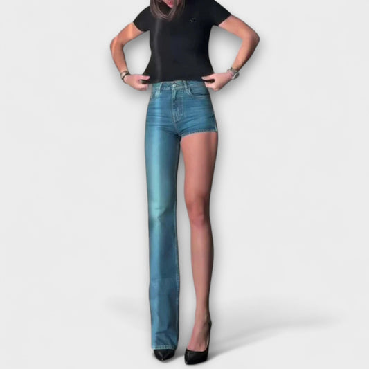 Astra - Stylish Asymmetrical Denim Shorts with One Shoulder Strap