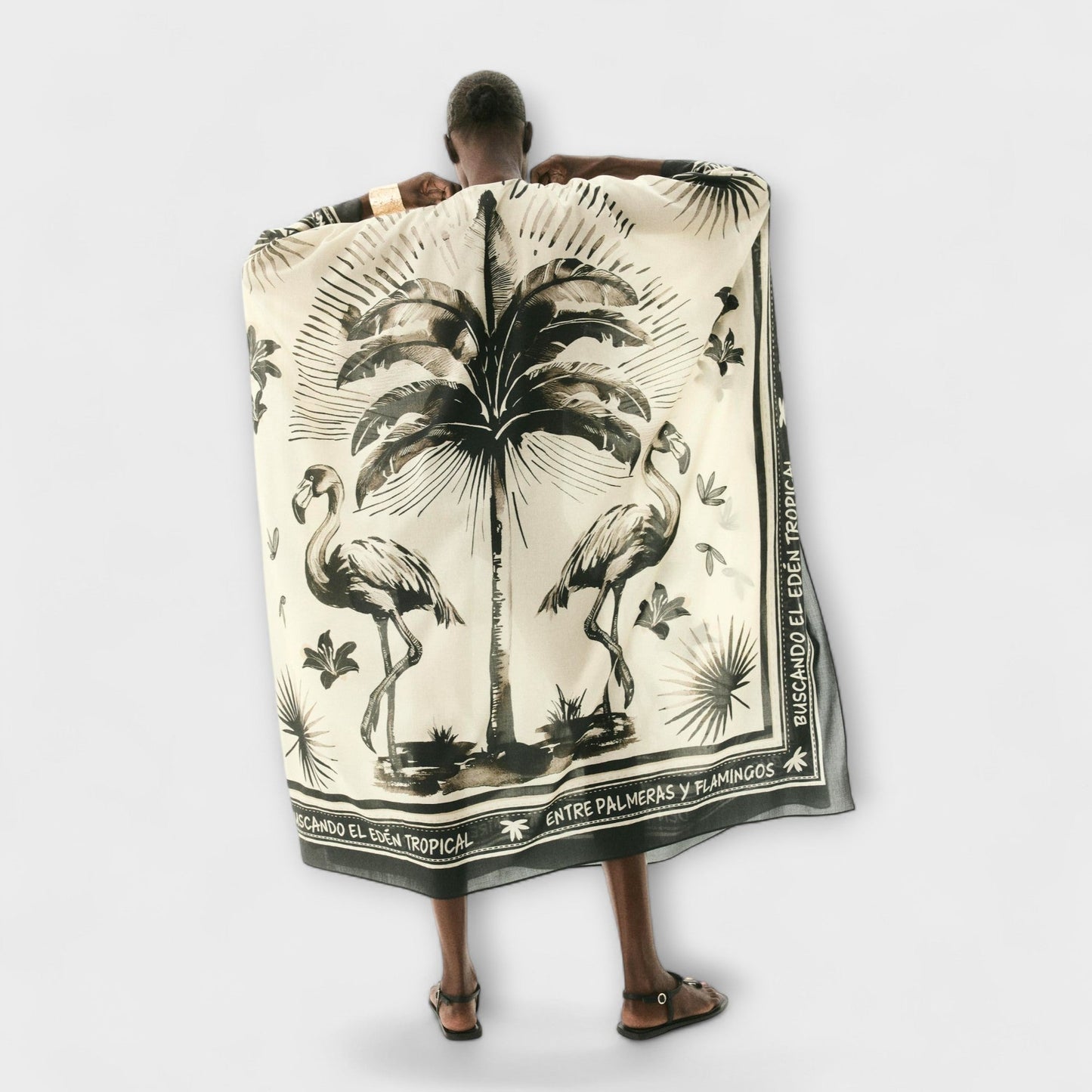 Melissa - Extra-Large Flamingo Print Maxi Kaftan Dress