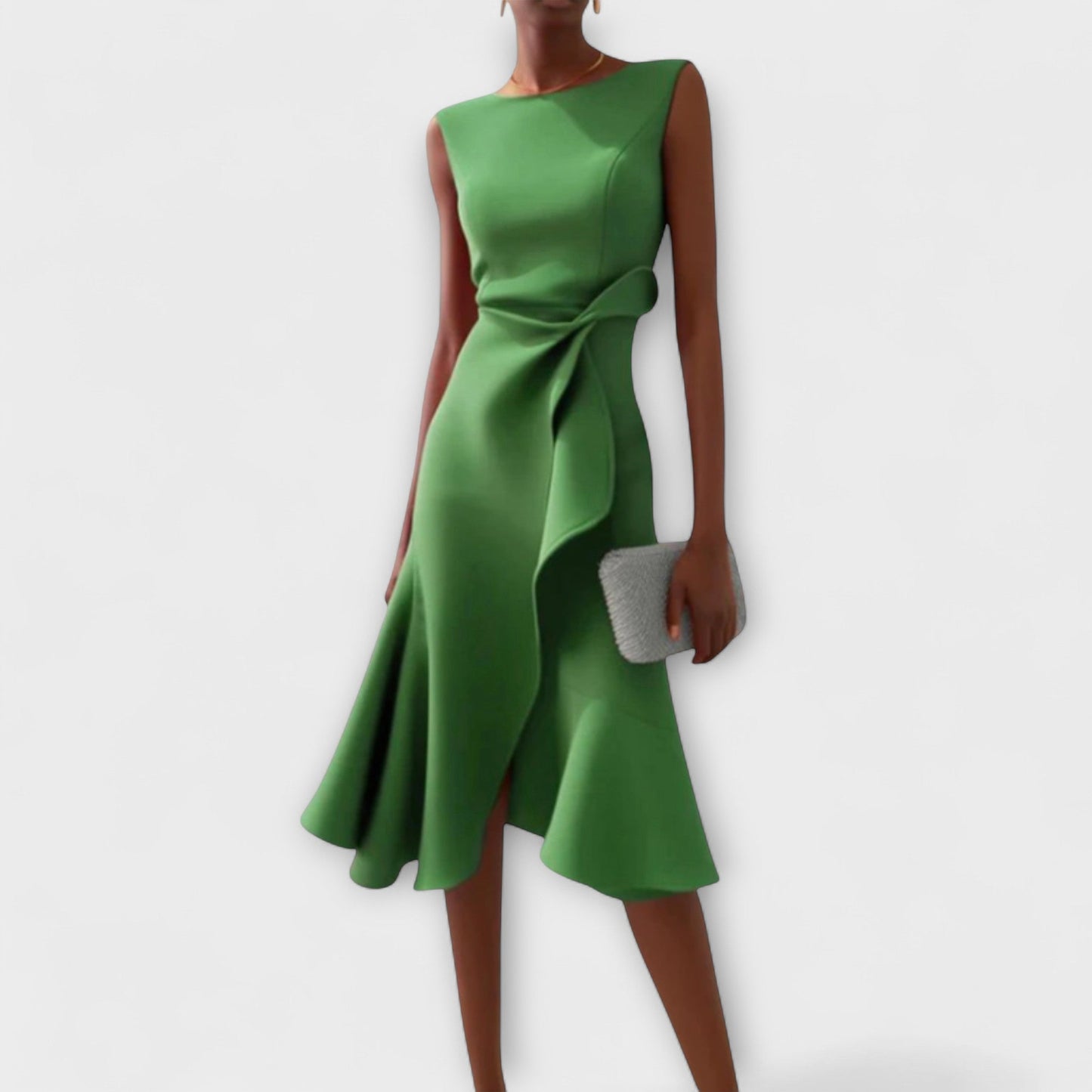 Juliette – Asymmetrical Draped Midi Dress