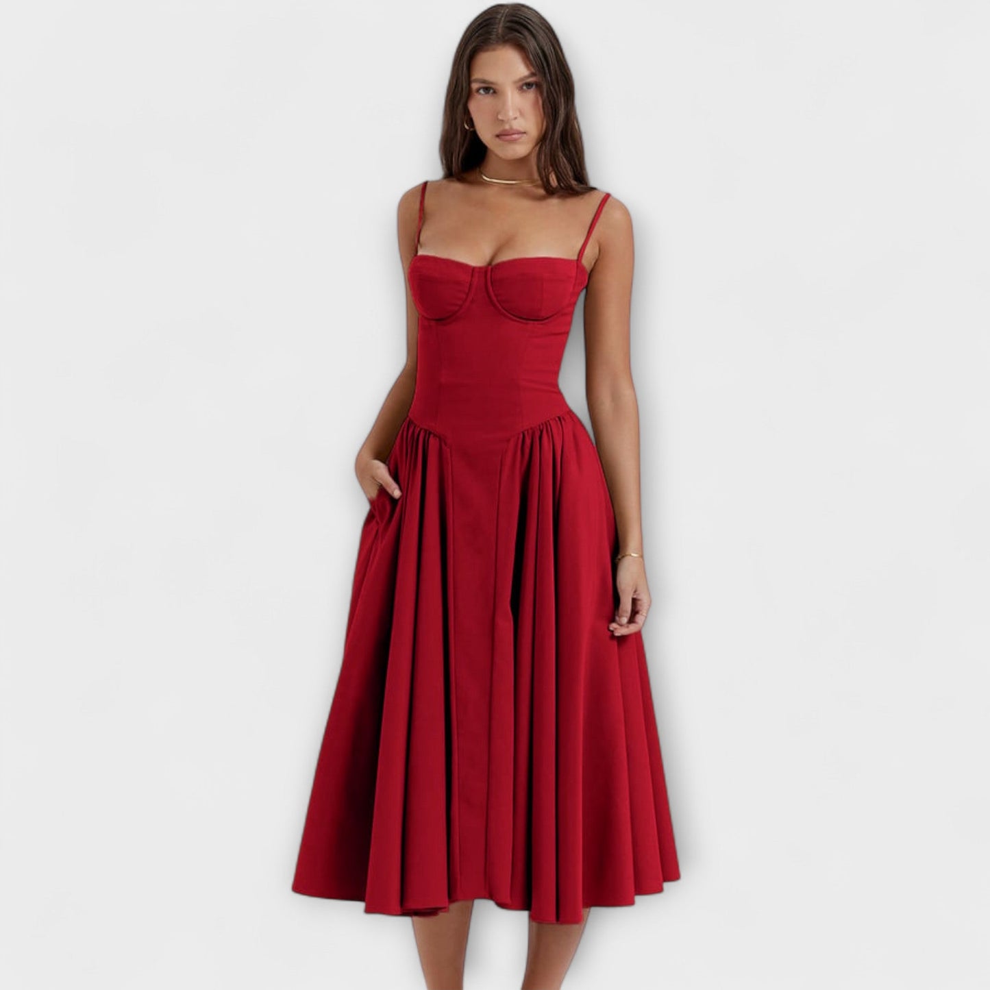 Rosalie - Elegant Sleeveless Corset Dress